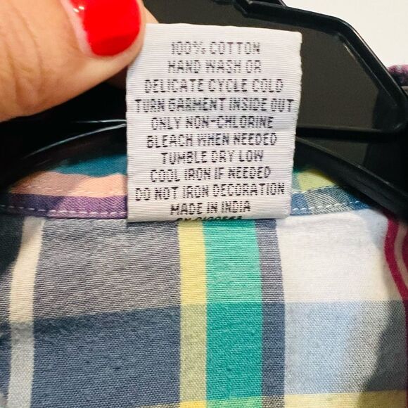 09 Apparel Girl's Western Pearl Snap Button Up Shirt Long Sleeve Ruffle Sz Large - Picture 8 of 8